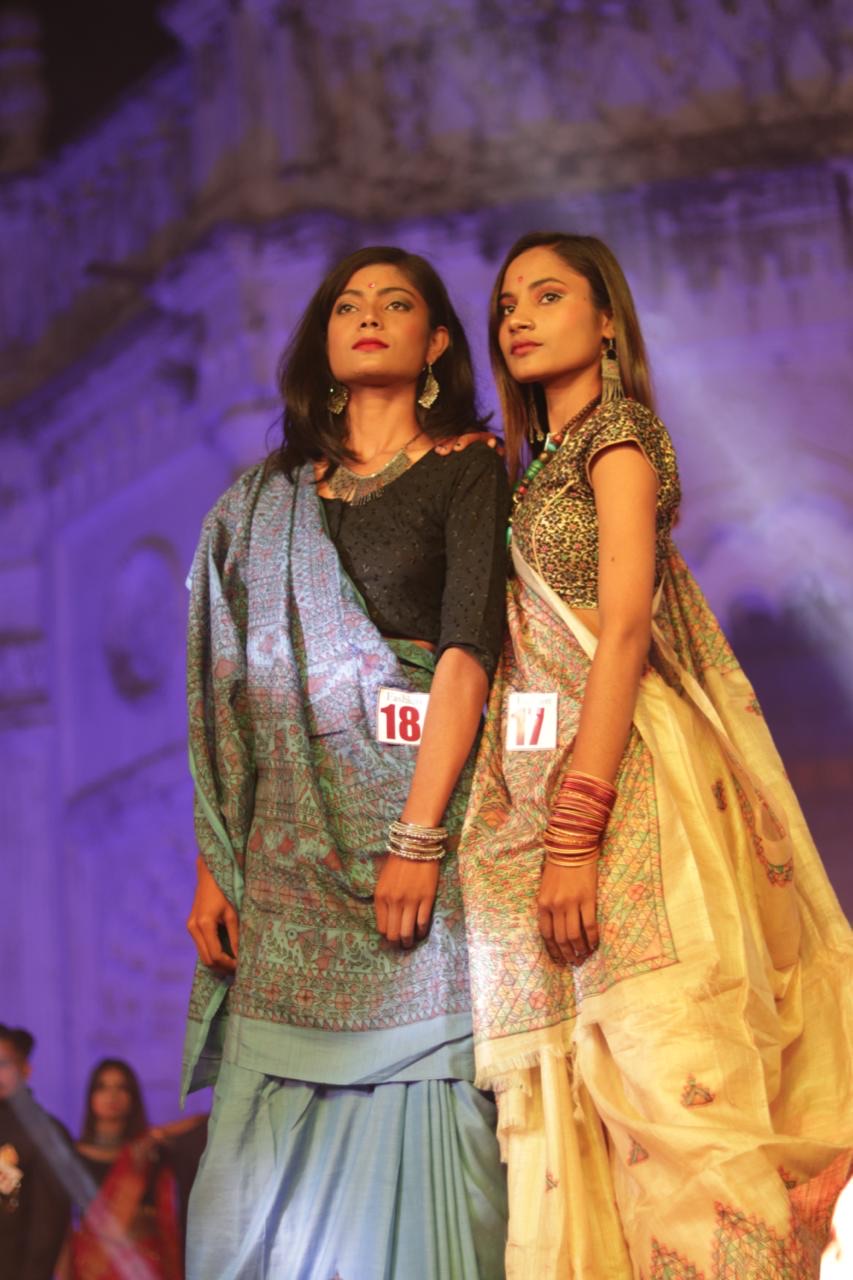Male model showcasing designer wear on Darbhanga fashion runway